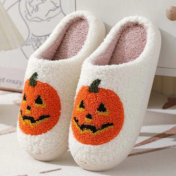 Halloween Pluche Pompoenpantoffels