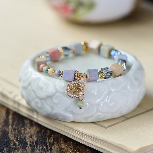 Vierkante Crystal Stone Armband