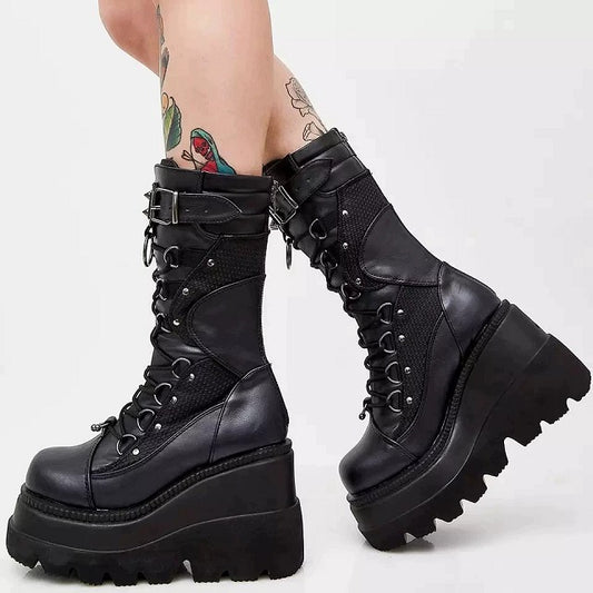 Punk Wedge Boots