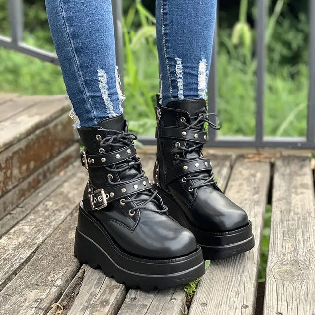 Punk Wedge Boots