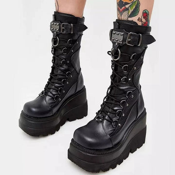 Punk Wedge Boots