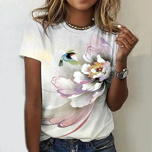 Vintage T-Shirt Met Bloemenprint