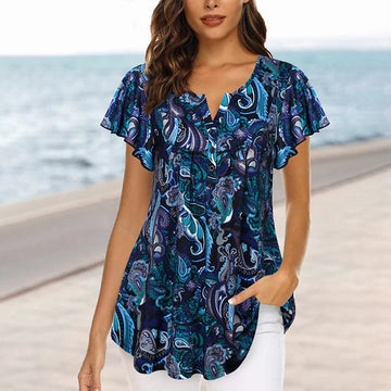 Casual Blouse Met Abstracte Print