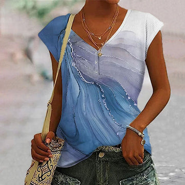 Casual Tanktop Met Abstracte Print
