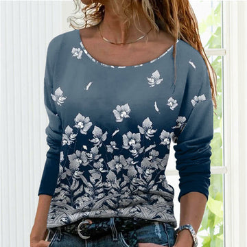 Casual T-Shirt Met Bloemenprint