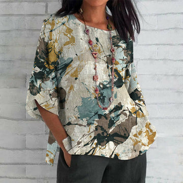 Casual Blouse Met Abstracte Print
