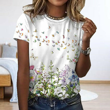 T-Shirt Met Bloemenprint