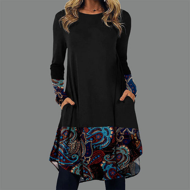 Vintage Print Jurk