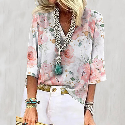 Casual Blouse Met Bloemenprint