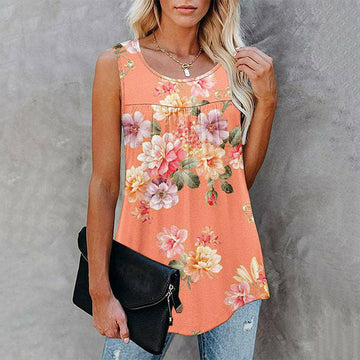 Patchwork Tanktop Met Bloemenprint