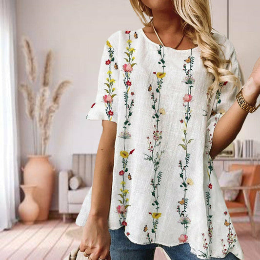 Casual Blouse Met Bloemenprint