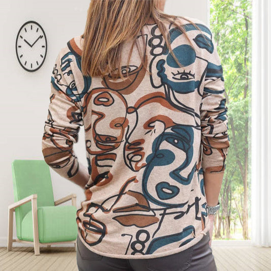 Casual T-Shirt Met Abstracte Print