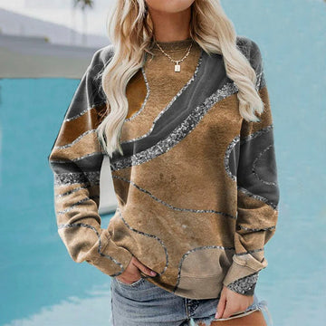 Casual Sweatshirt Met Abstracte Print