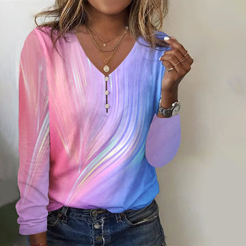 Casual Blouse Met Kleurovergang