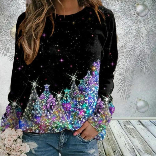 Bling Sweatshirt Met Kerstprint