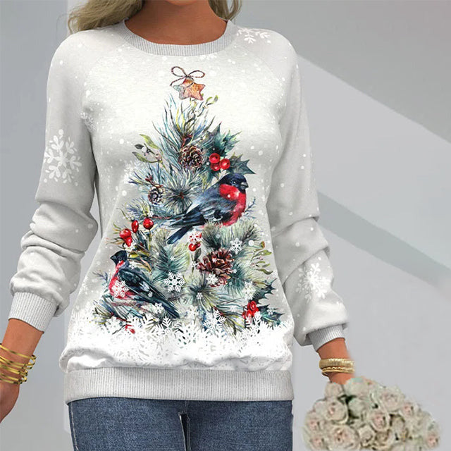 Casual Sweatshirt Met Kerstprint