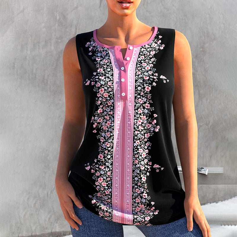 Tanktop Met Vintage Bloemenprint
