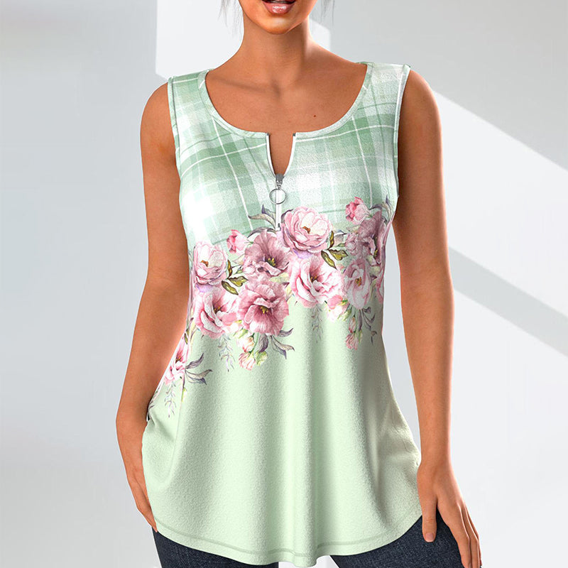 Casual Tanktop Met Bloemenprint
