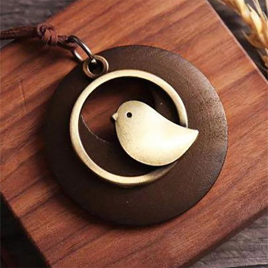 Houten Vogel Ketting