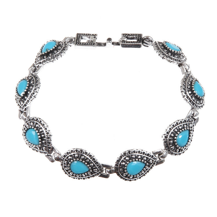 Waterdruppelvormige Vintage Armband Van Natuursteen