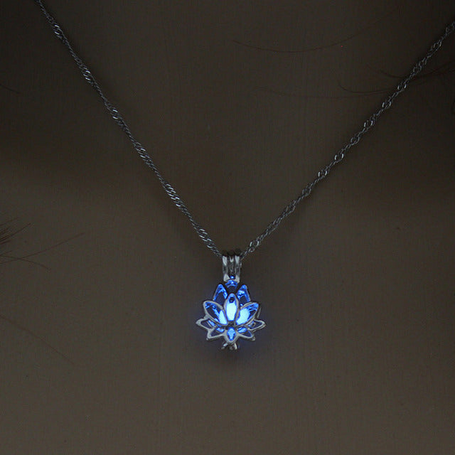 Lichtgevende Lotus Hanger Ketting