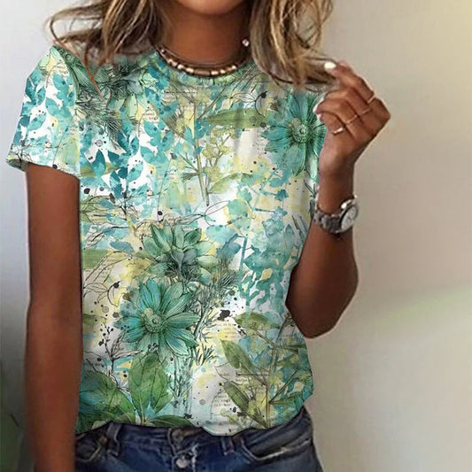 Vintage T-Shirt Met Bloemenprint