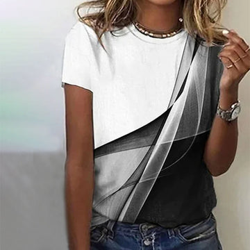 Modern T-Shirt Met Zwart-Wit Kleurverloop