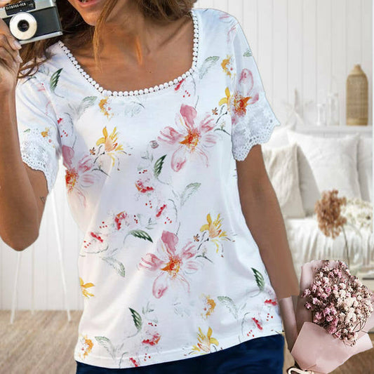 T-Shirt Met Bloemenprint