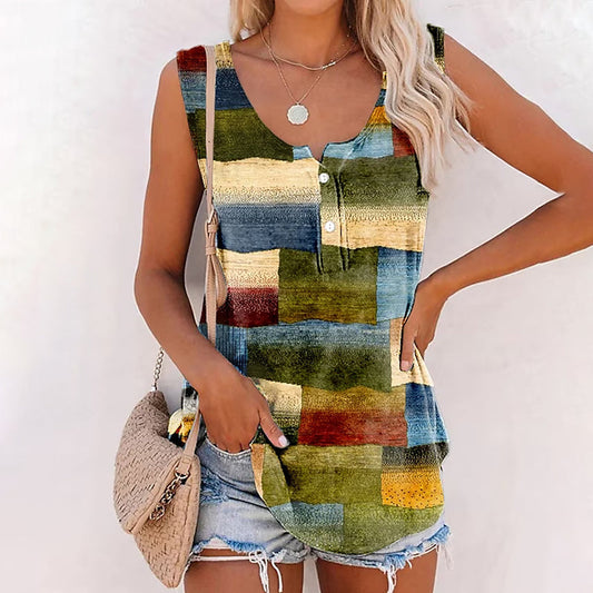 Tanktop Met Vintage Kleurvlakken