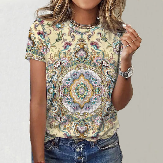 Vintage T-Shirt Met Bloemenprint