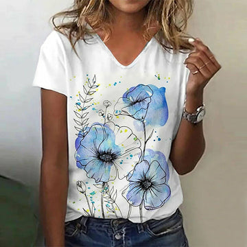 T-Shirt Met Bloemenprint