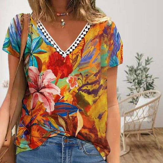 T-Shirt Met Bloemenprint