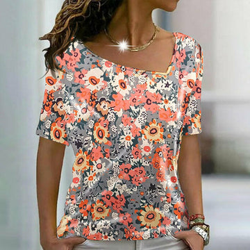 T-Shirt Met Bloemenprint