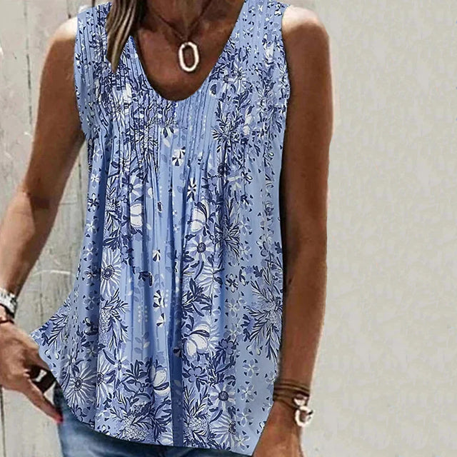 Casual Tanktop Met Bloemenprint