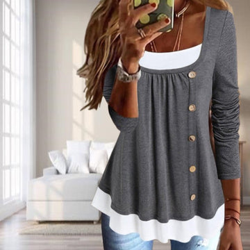 Casual Patchwork Blouse