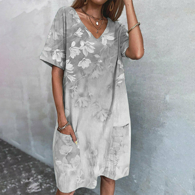 Casual Jurk Met Bloemenprint