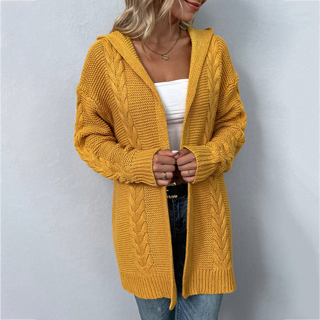 Casual Gebreid Vest Met Capuchon