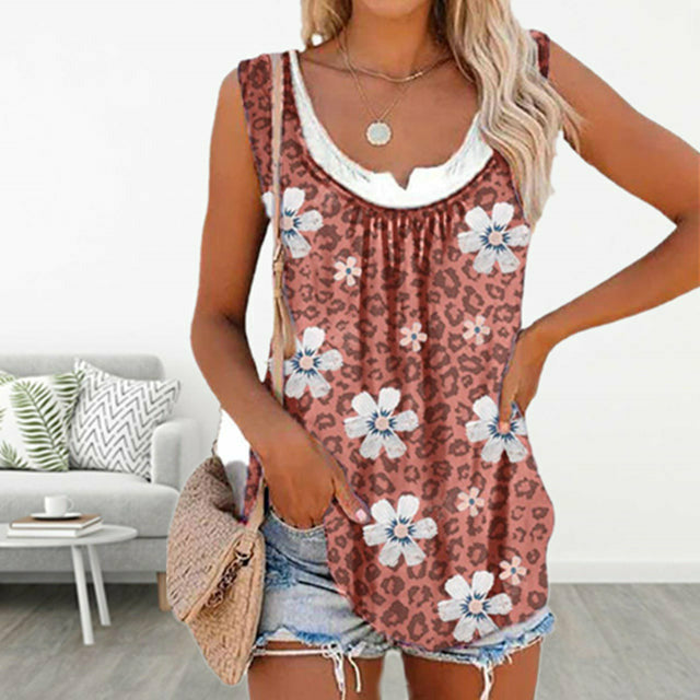 Casual Tanktop Met Bloemenprint