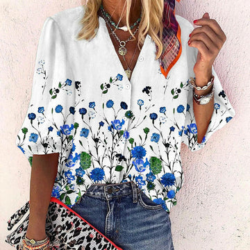 Casual Blouse Met Bloemenprint