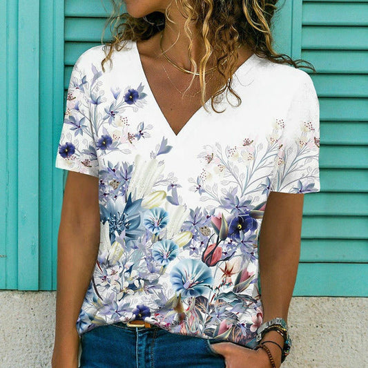 T-Shirt Met Bloemenprint