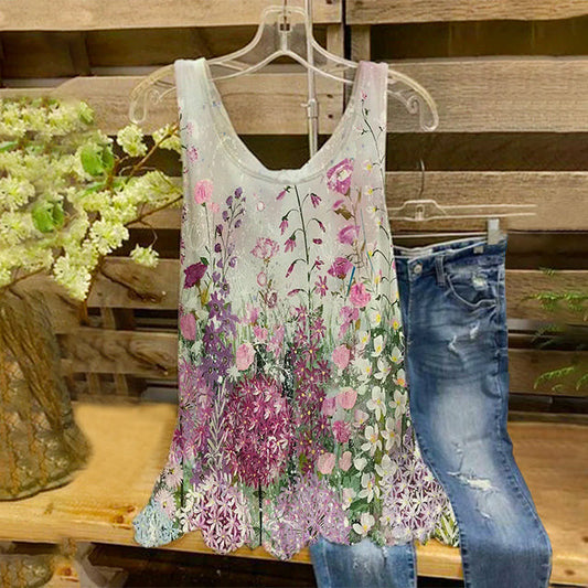 Casual Tanktop Met Bloemenprint