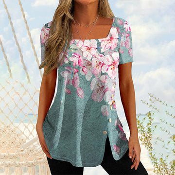 Asymmetrische Blouse Met Bloemenprint