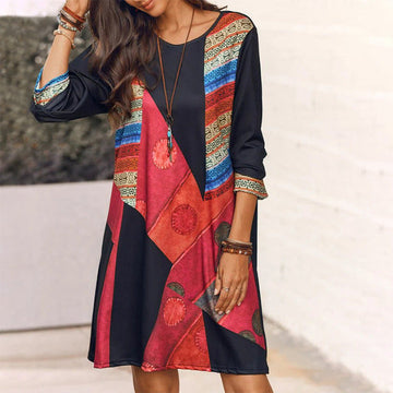 Vintage Jurk Met Bohemienprint