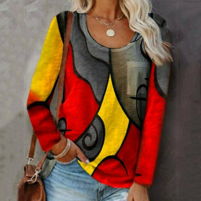 Casual T-Shirt Met Geometrische Print