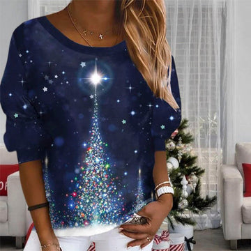 Casual Sweatshirt Met Kerstprint